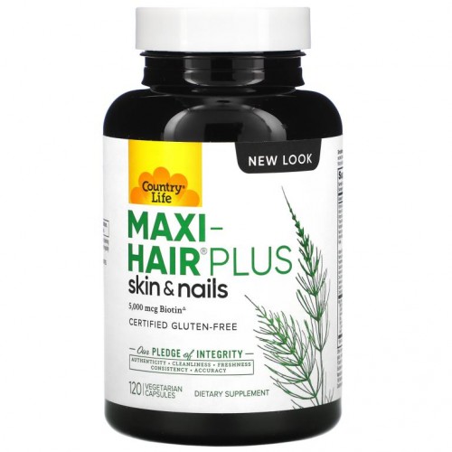 Country Life, Maxi-Hair 플러스, 5,000mcg, 베지 캡슐 120정