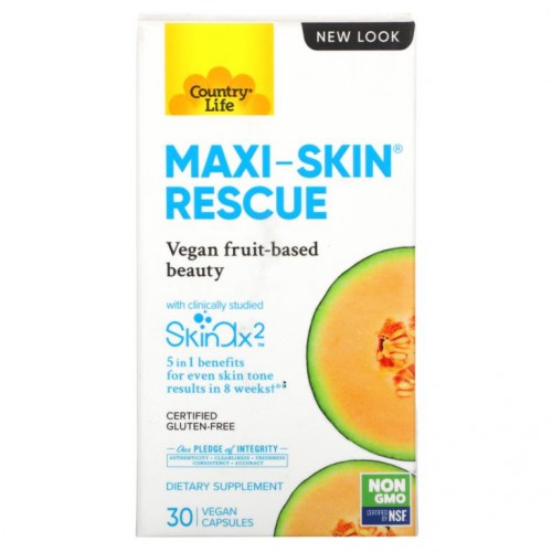 Country Life, Maxi-Skin Rescue, 식물성 캡슐 30정