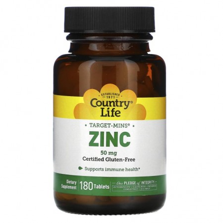 Country Life, Target-Mins 아연, 50mg, 180정