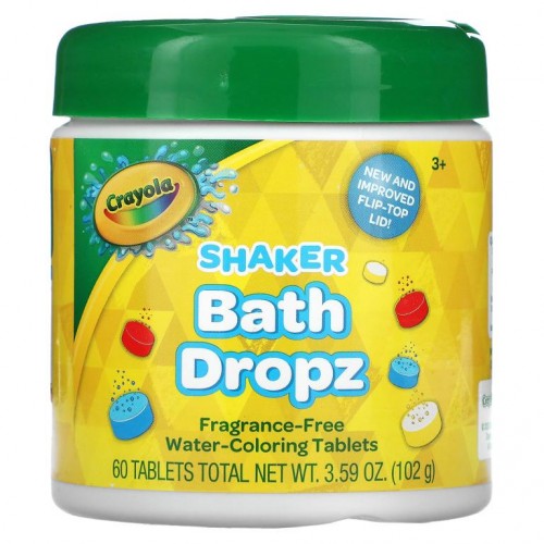 Crayola, 셰이커 배스 드롭, 만 3세 이상, 향료 무함유, 60정, 102g(3.59oz)