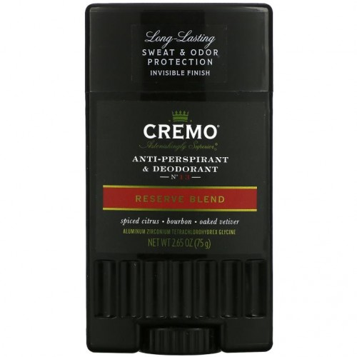 Cremo, 땀 억제제 & 데오드란트, No.13, Reserve Blend, 2.65 oz (75 g)