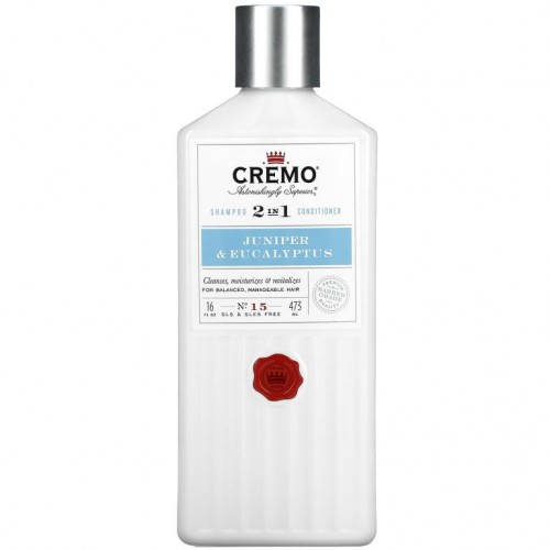 Cremo, 2 In 1 Shampoo & Conditioner, No. 15, Junipers & Eucalyptus, 16 fl oz (473 ml)