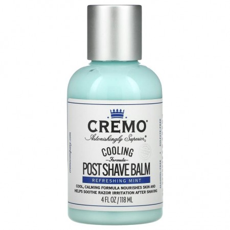 Cremo, Cooling Formula Post Shave Balm, Refreshing Mint, 4 fl oz (118 ml)