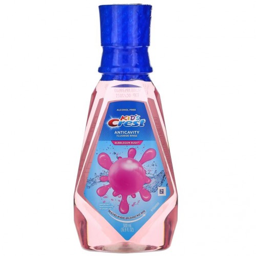 Crest, Kids, Anticavity Fluoride Rinse, Bubblegum Rush, 16.9 fl oz (500 ml)