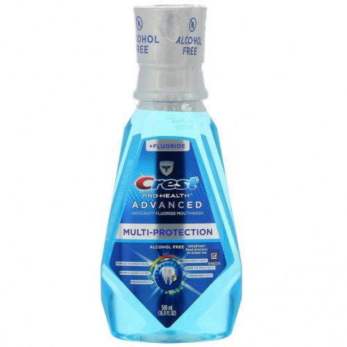 Crest, Pro Health 고급 멀티 프로텍션 구강 청결제, 불소 함유, 알코올 무함유, 500ml(16.9fl oz)