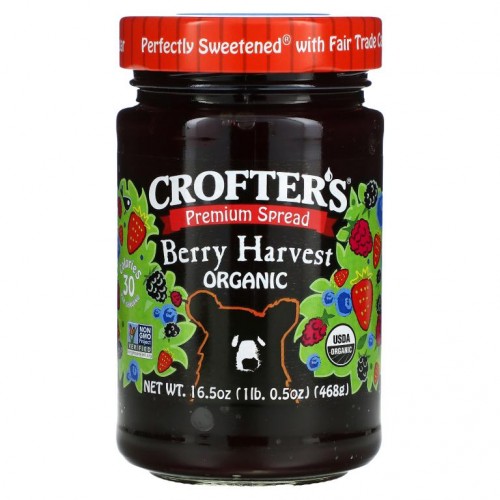 Crofter's Organic, 프리미엄 스프레드, 베리 하베스트 유기농, 16.5 oz (468 g)