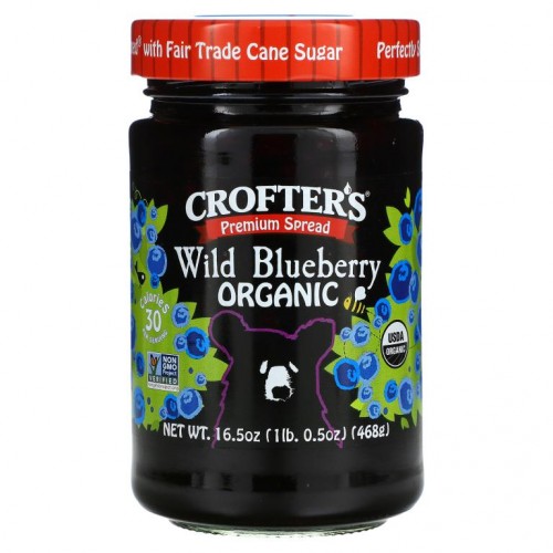 Crofter's Organic, 유기농 프리미엄 스프레드, 와일드 블루베리, 468g(16.5oz)