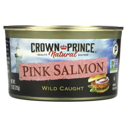 Crown Prince Natural, 분홍 연어, 자연산, 213g(7.5oz)