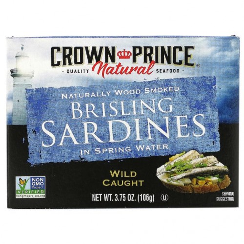 Crown Prince Natural, 샘물에 담긴, 작은 정어리, 3.75 oz (106 g)