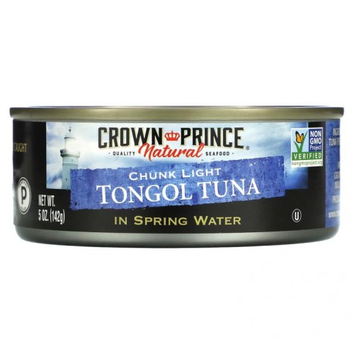 Crown Prince Natural, Chunk Light Tongol 참치, 샘물에서, 5 oz (142 g)