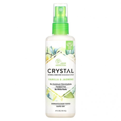 Crystal Body Deodorant, 미네랄 데오드란트 스프레이, 바닐라 자스민, 118ml(4fl oz)