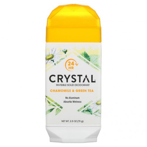 Crystal Body Deodorant, 무색 고체 데오드란트, 카모마일 & 그린티, 2.5 oz (70 g)