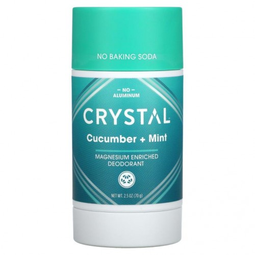 Crystal Body Deodorant, Magnesium Enriched 데오드란트, 오이 + 민트, 2.5 oz (70 g)