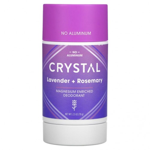 Crystal Body Deodorant, Magnesium Enriched 데오드란트, 라벤더 + 로즈메리, 2.5 oz (70 g)
