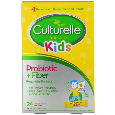 Culturelle, 어린이용, 프로바이오틱 + 섬유소, 레귤러리티 팩, 만 1세 이상, 24회분 개별 포장