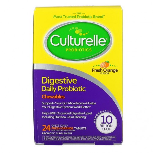 Culturelle, 다이제스티브 데일리 프로바이오틱, 신선한 오렌지 맛, 100억CFU, 하루 1회 복용 24정
