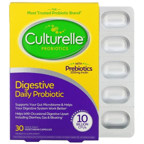 Culturelle, 프로바이오틱스, 다이제스티브 데일리 프로바이오틱, 100억CFU, 하루에 한 번 먹는 베지 캡슐 30정