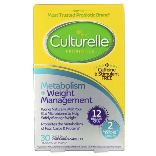 Culturelle, 프로바이오틱, 신진대사 + 체중 관리, 120억CFU, 베지 캡슐 30정