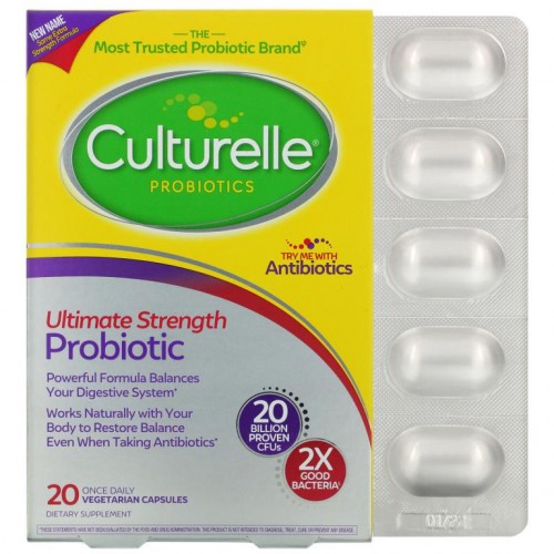 Culturelle, 프로바이오틱, 얼티밋 스트렝스 프로바이오틱, 200억 CFU, 하루에 한 번 먹는 베지 캡슐 20정