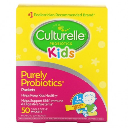 Culturelle, Purely Probiotics, 만 1세 이상 어린이용, 무맛, 개별 포장 50팩