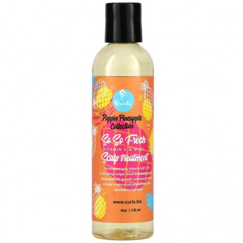 Curls, Poppin Pineapple Collection, So So Fresh, Scalp Treatment, Vitamin C & Mint, 4 oz (118 ml)