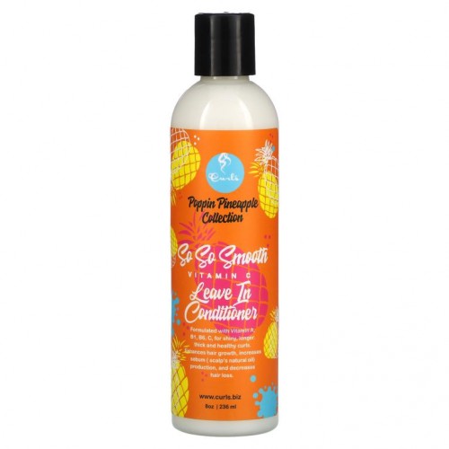 Curls, Poppin Pineapple Collection, So So Smooth, Vitamin C, Leave In Conditioner, 8 oz (236 ml)