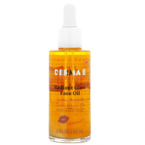 DERMA E, 선키스 알바, 빛나는 광채의 페이스 오일, 호호바 아르간, 씨벅쏜 오일, 2 fl oz (60 ml)