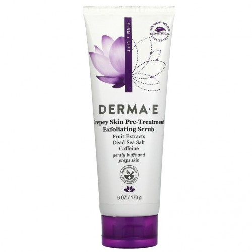 DERMA E, 크레피 스킨 프리-트리트먼트 각질 제거 스크럽, 170g(6oz)