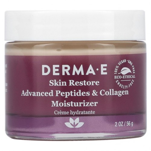 DERMA E, 어드밴스드 펩타이드 & 플로라-콜라겐 모이스처라이저, 56g(2oz)
