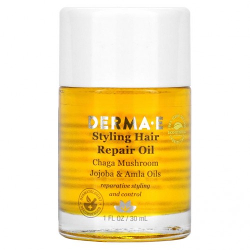 DERMA E, 스타일링 헤어 리페어 오일, 30ml(1fl oz)