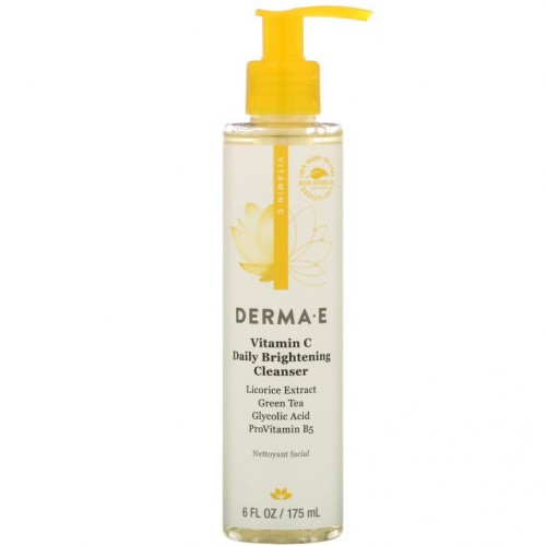 DERMA E, 비타민C 데일리 브라이트닝 클렌저, 175ml(6fl oz)