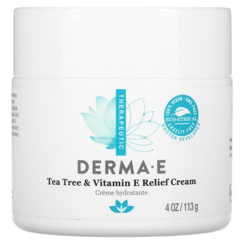 DERMA E, 티트리 & 비타민 E 진정 크림, 113g(4oz)