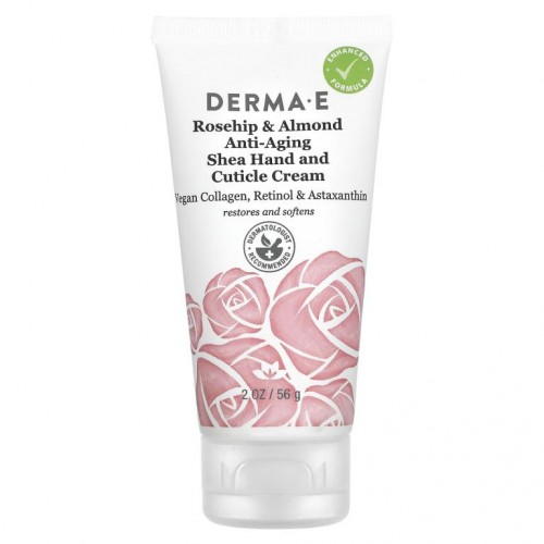 DERMA E, Protective Shea Hand and Cuticle Cream, Rosehip & Almond, 2 oz (56 g)