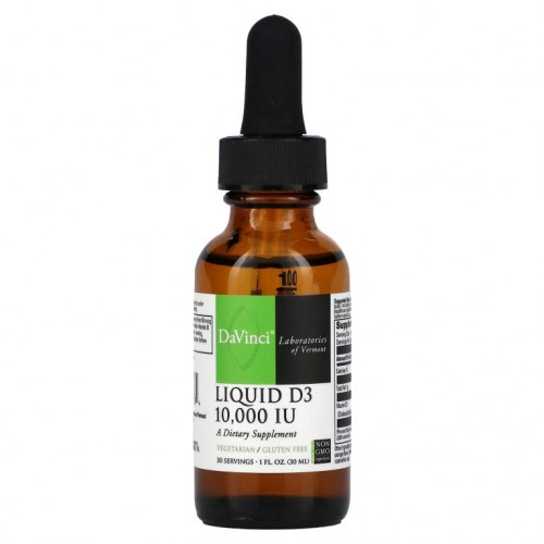 DaVinci Laboratories of Vermont, 액상 D3, 10,000IU, 30ml(1fl oz)