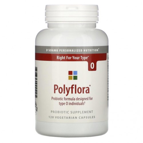 D'adamo, Polyflora, 프로바이오틱 포뮬라, 혈액형 O형용, 베지 캡슐 120정