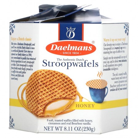 Daelmans, 스트룹와플, 허니, 와플 8개, 230g(8.11oz)
