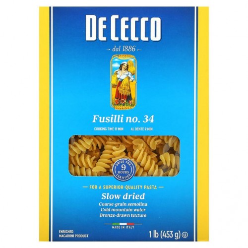 De Cecco, Fusilli No. 34, 1 lb (453 g)