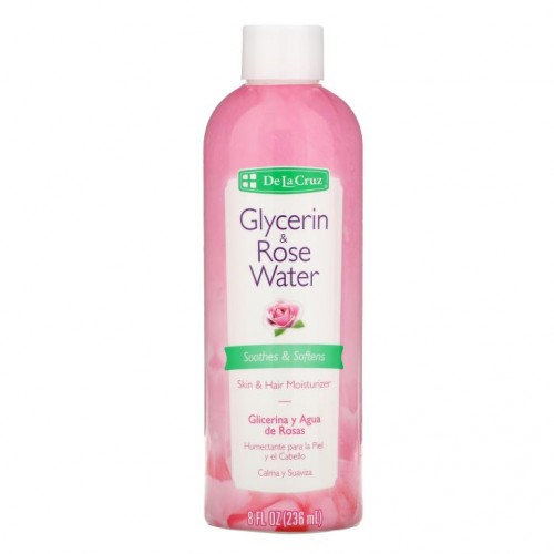 De La Cruz, 글리세린 및 로즈워터, 스킨 앤 헤어 모이스처라이저, 236ml(8fl oz)