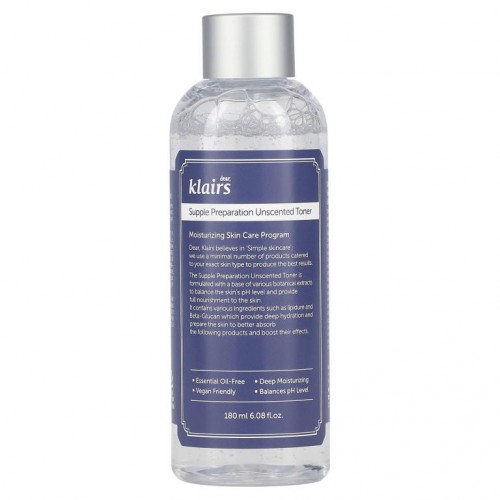 Dear, Klairs, 서플 프레퍼레이션 언센티드 토너, 6.08 fl oz (180 ml)