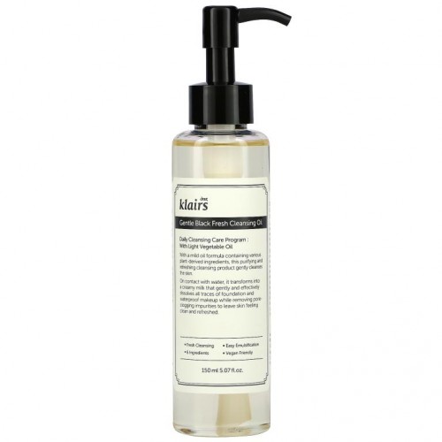 Dear, Klairs, Gentle Black Fresh Cleansing Oil, 5.07 fl oz (150 ml)
