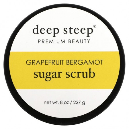 Deep Steep, 설탕 스크럽, 자몽 베르가모트, 227g(8oz)