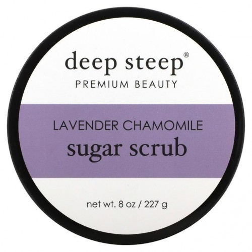 Deep Steep, 설탕 스크럽, 라벤더 카모마일, 227g(8oz)