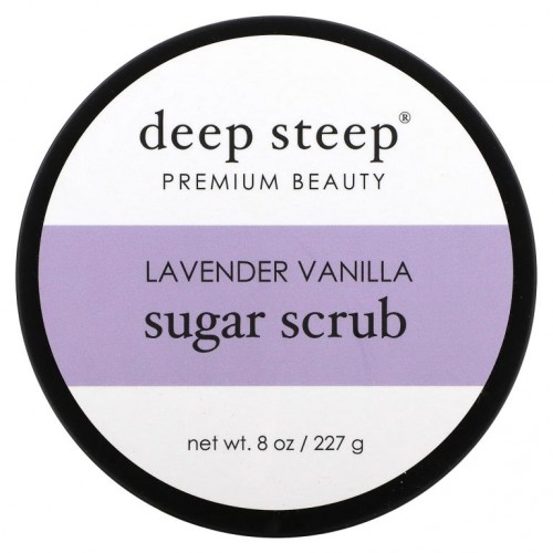 Deep Steep, 설탕 스크럽, 라벤더 바닐라, 227g(8oz)