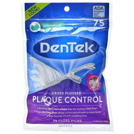 DenTek, Cross Flosser Plaque Control, Mouthwash Blast, 75 Count