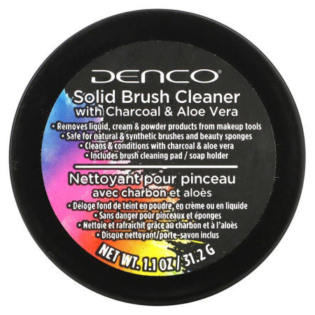 Denco, 숯과 알로에베라가 들어간 솔리드 브러시 클리너, 31.2g(1.1oz)