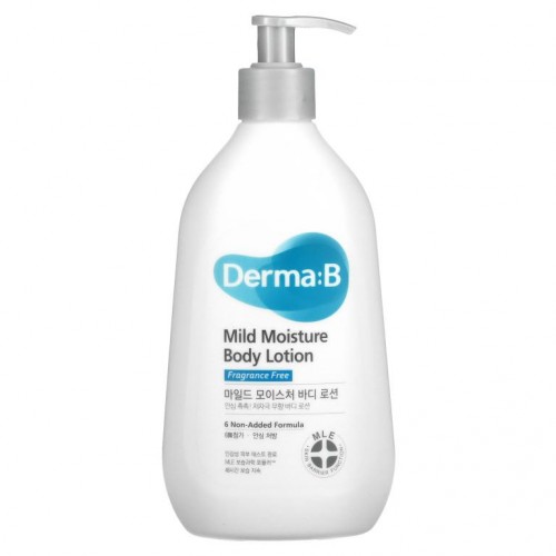 Derma:B, 마일드 모이스처 바디 로션, 무향, 13.5 fl oz(400 ml)