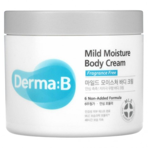 Derma:B, 마일드 모이스처 바디 크림, 무향, 14.54 fl oz(430 ml)