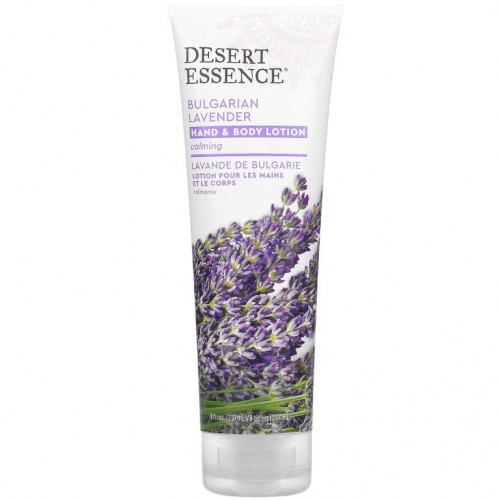 Desert Essence, 유기농, 손 & 바디 로션, 불가리아 라벤더 , 8 fl oz (237 ml)