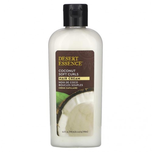 Desert Essence, 소프트 컬 헤어 크림, 코코넛, 190ml(6.4fl oz)