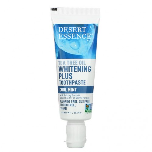 Desert Essence, 티트리오일 화이트닝 플러스 치약, 쿨 민트, 28.35g(1oz)